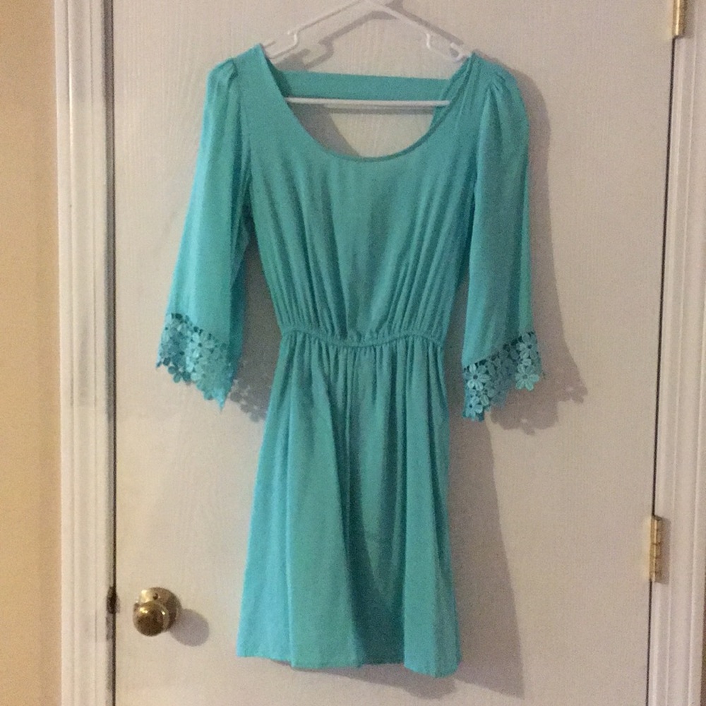 Turquoise floral sundress